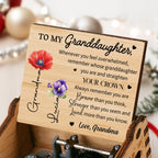 To My Granddaughter Crown and Flowers Custom