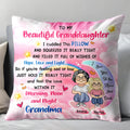 To My Beautiful Granddaughter, Cuddled Pillow, Hope, Love, Light, Stars, Hearts - Personalized Custom Pillow, Insert Included - GDT276_PLW