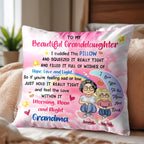To My Beautiful Granddaughter, Cuddled Pillow, Hope, Love, Light, Stars, Hearts - Personalized Custom Pillow, Insert Included - GDT276_PLW