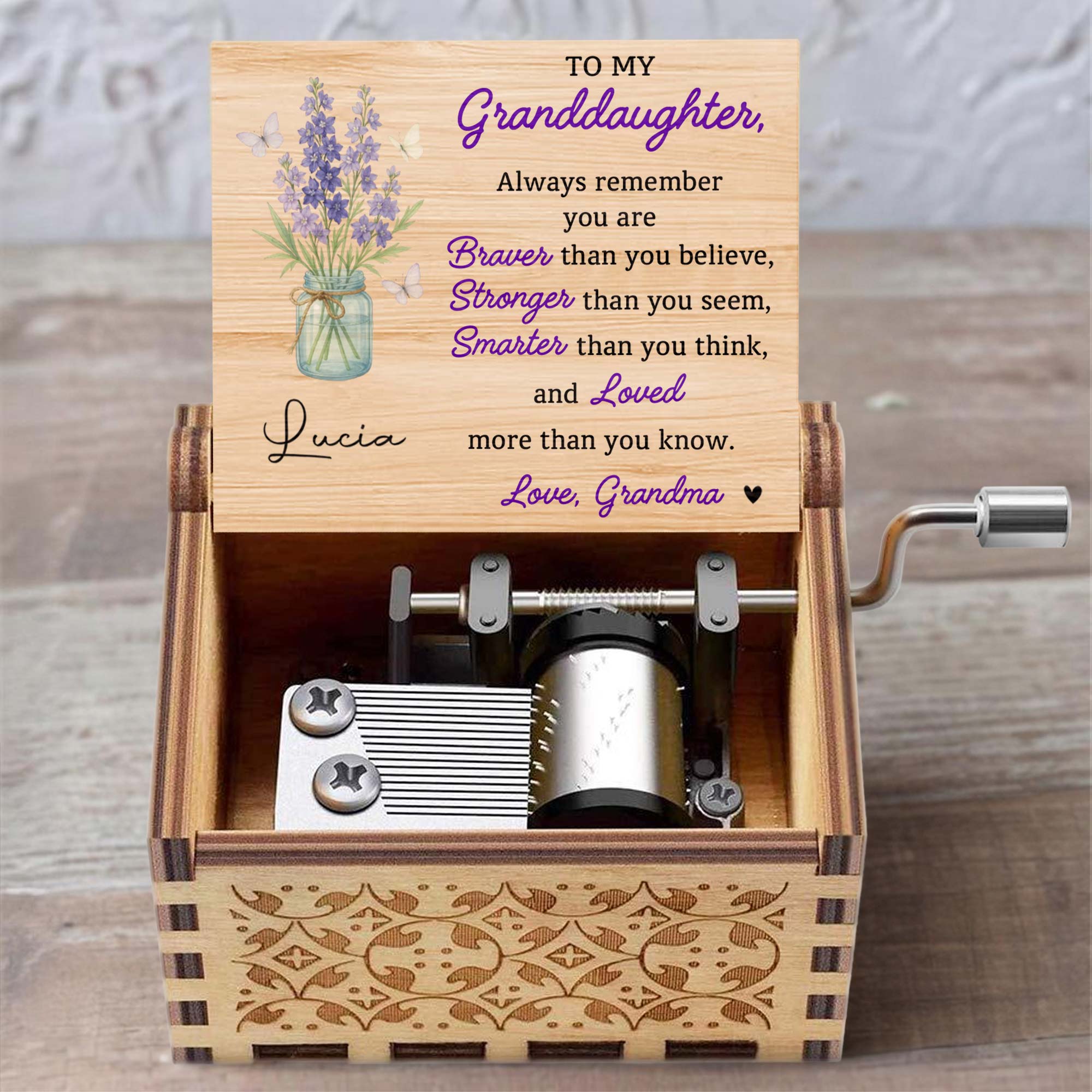 To My Granddaughter, Always Remember You Are Braver, Flowers and Butterflies