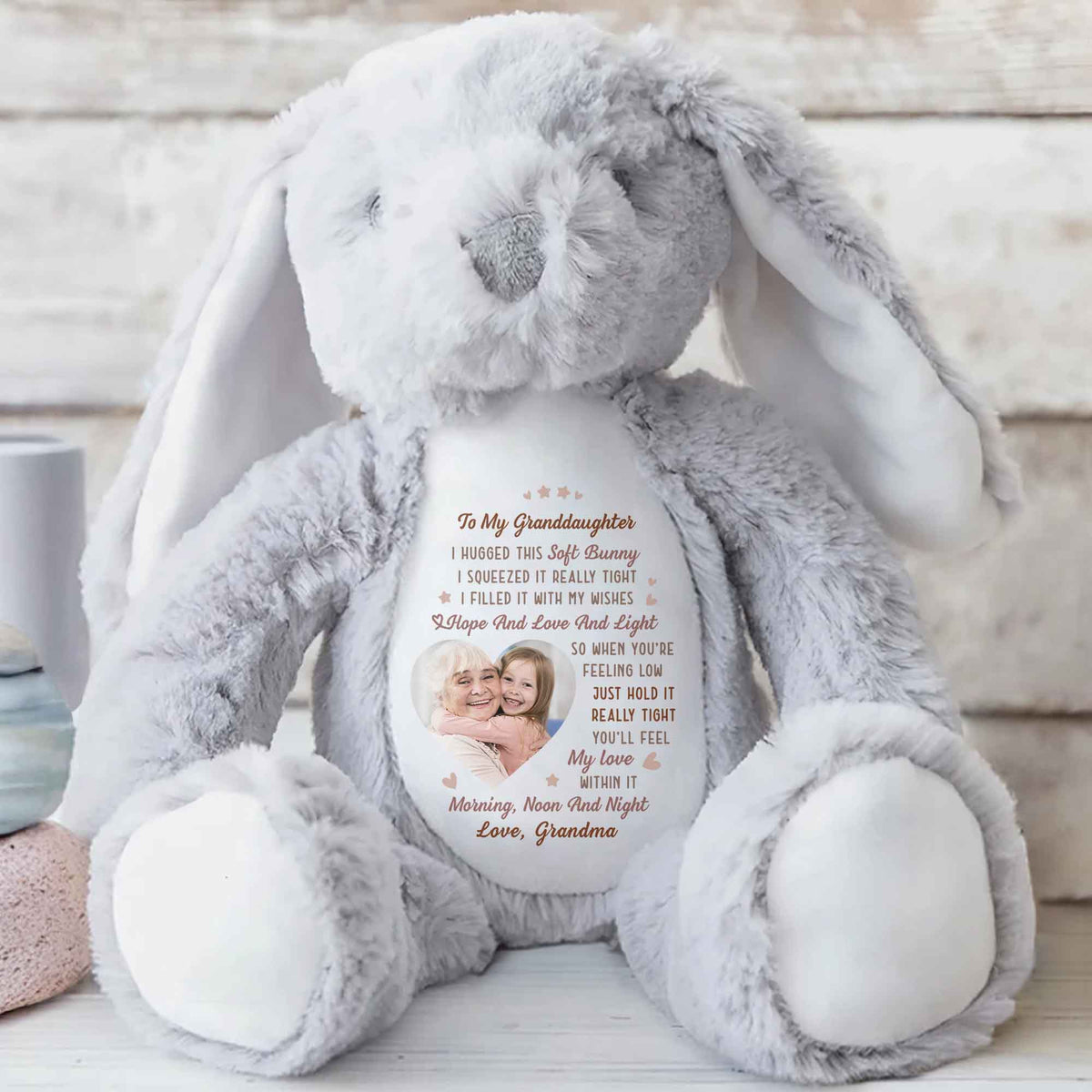 To My Granddaughter, Hope And Love And Light Soft Bunny
