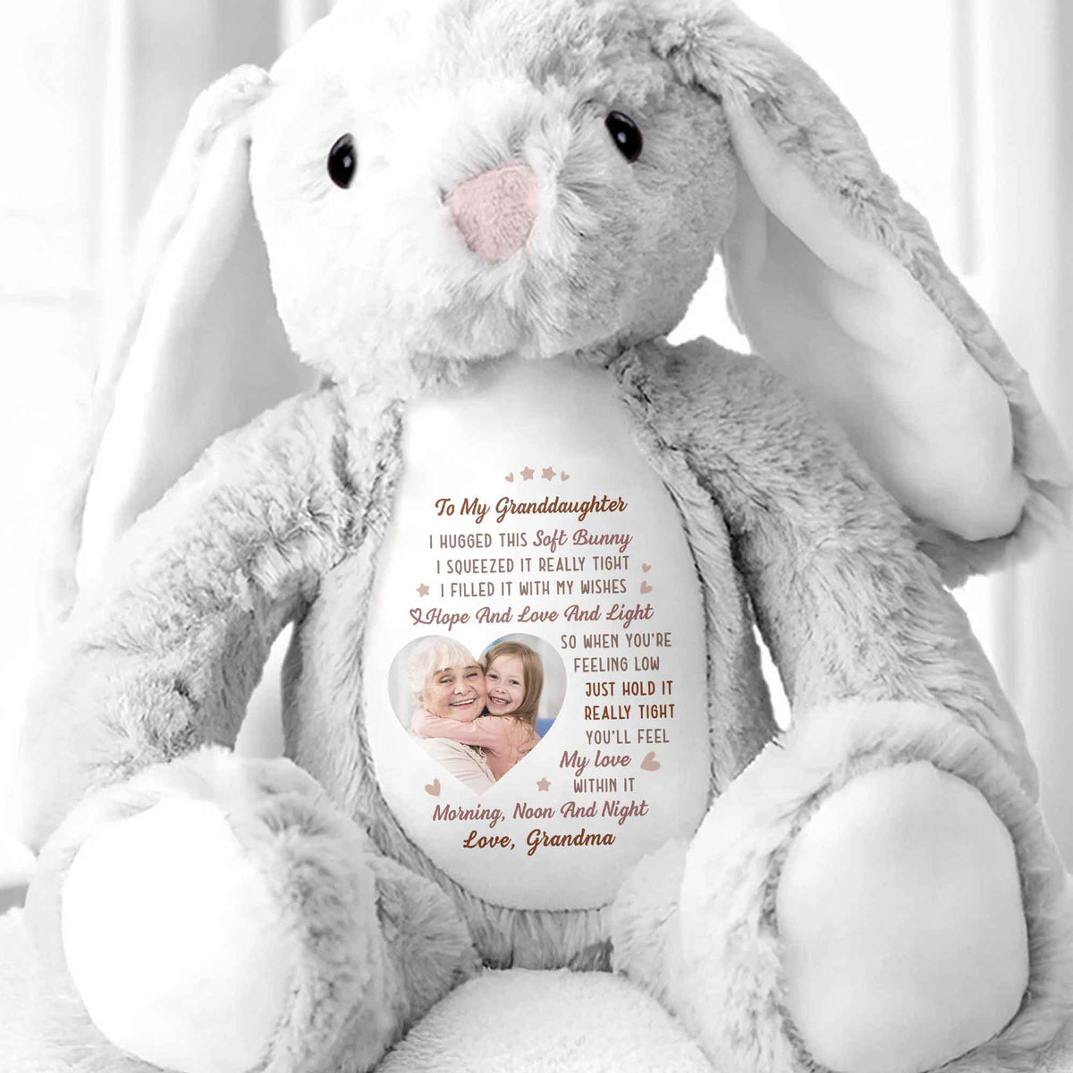To My Granddaughter, Hope And Love And Light Soft Bunny