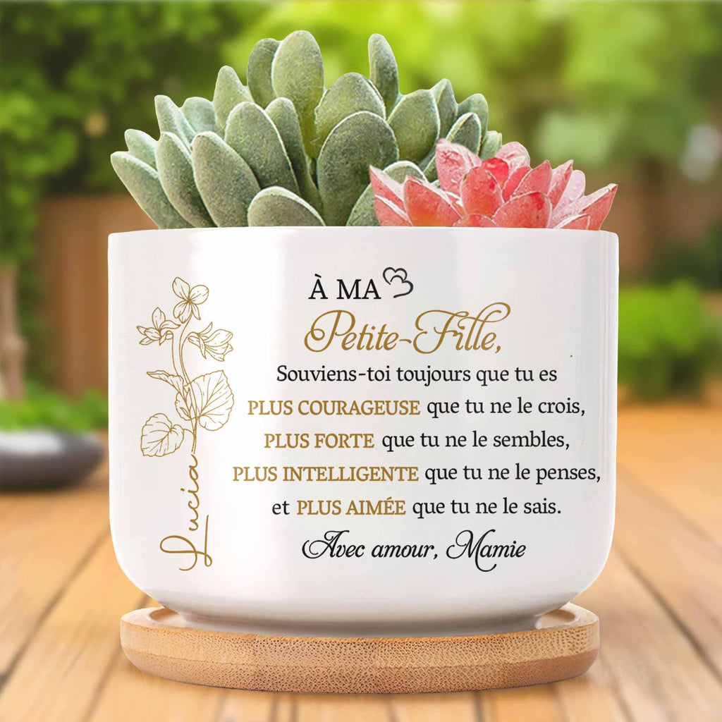 Always Remember You Are Braver, Stronger, And More Loved - Personalized Ceramic Plant Pot - GDT347_CEP