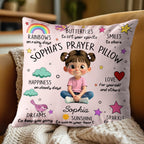 Rainbows, Butterflies and Smiles Prayer Pillow