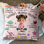 Rainbows, Butterflies and Smiles Prayer Pillow