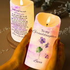 To My Granddaughter Follow Your Dreams With Flowers And Butterflies - Personalized Custom LED Candle - GDT362_LECA