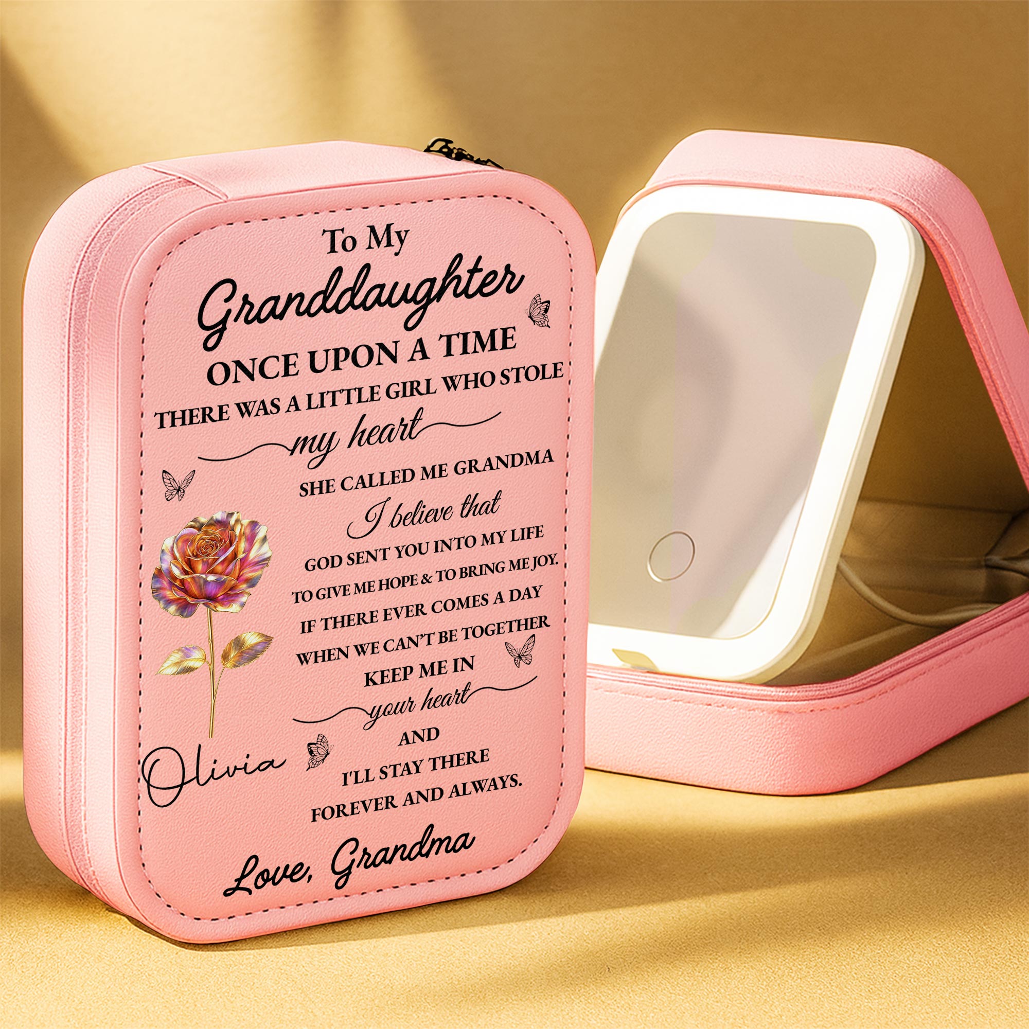 To My Granddaughter, Little Girl Who Stole My Heart, Flower And Butterfly