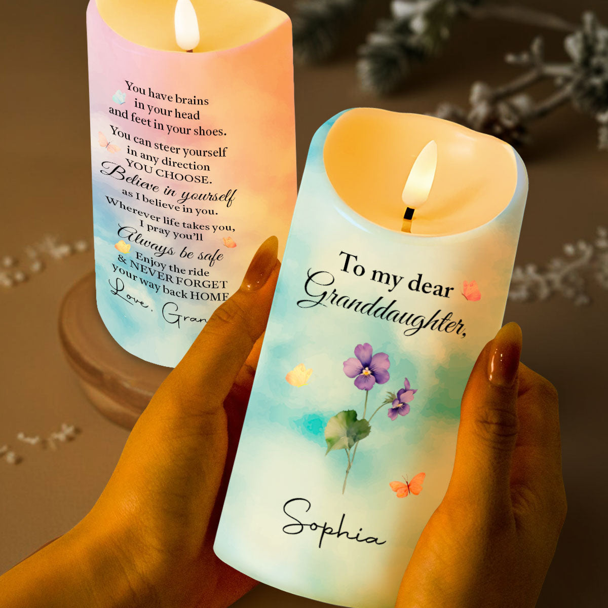 To My Dear Granddaughter, Flowers and Butterflies