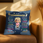 To My Granddaughter, Believe In Your Heart, Girl With Hearts And Rainbow - Personalized Custom Pillow, Insert Included - GDT370_PLW