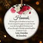 The Best Gift At Christmas - Personalized Custom Ceramic Ornament With Round Shape - GDT375_RCE