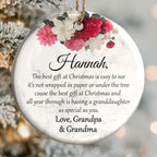 The Best Gift At Christmas - Personalized Custom Ceramic Ornament With Round Shape - GDT375_RCE