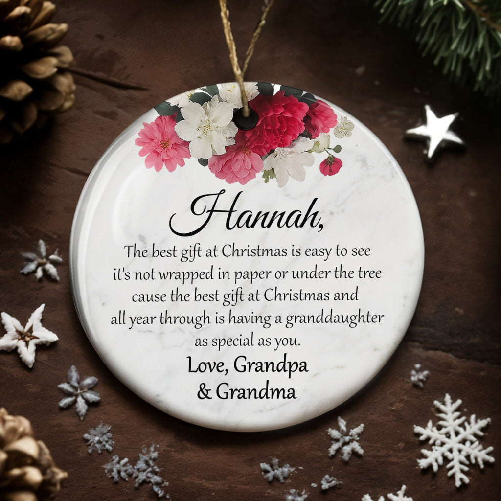 The Best Gift At Christmas - Personalized Custom Ceramic Ornament With Round Shape - GDT375_RCE