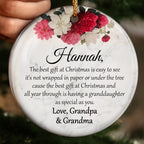 The Best Gift At Christmas - Personalized Custom Ceramic Ornament With Round Shape - GDT375_RCE