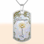To My Granddaughter Flower And Butterfly Necklace