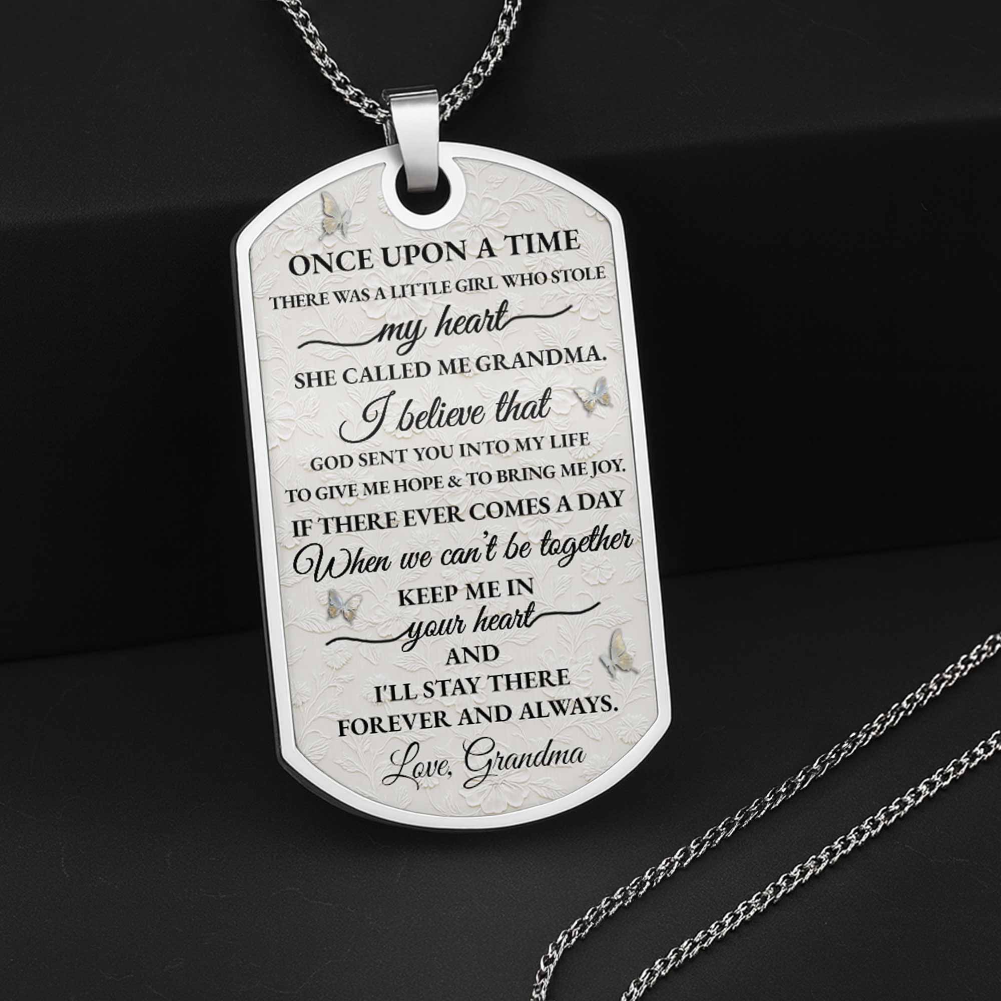 To My Granddaughter Love You Forever Flower Necklace