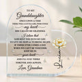 To My Granddaughter, Keepsake With Flower And Butterflies