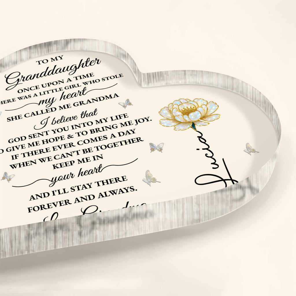 To My Granddaughter, Keepsake With Flower And Butterflies