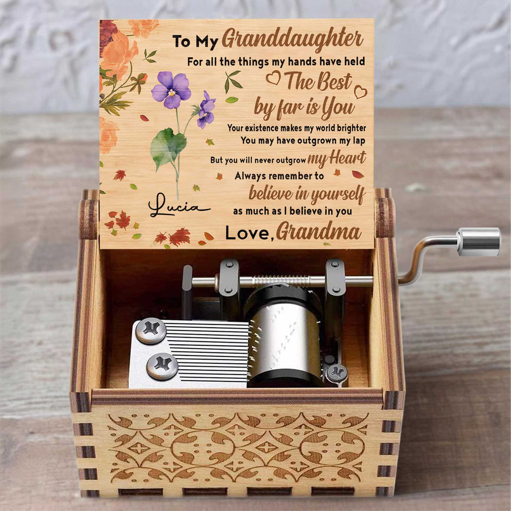 To My Granddaughter, Believe In Yourself, Flowers and Leaves Design