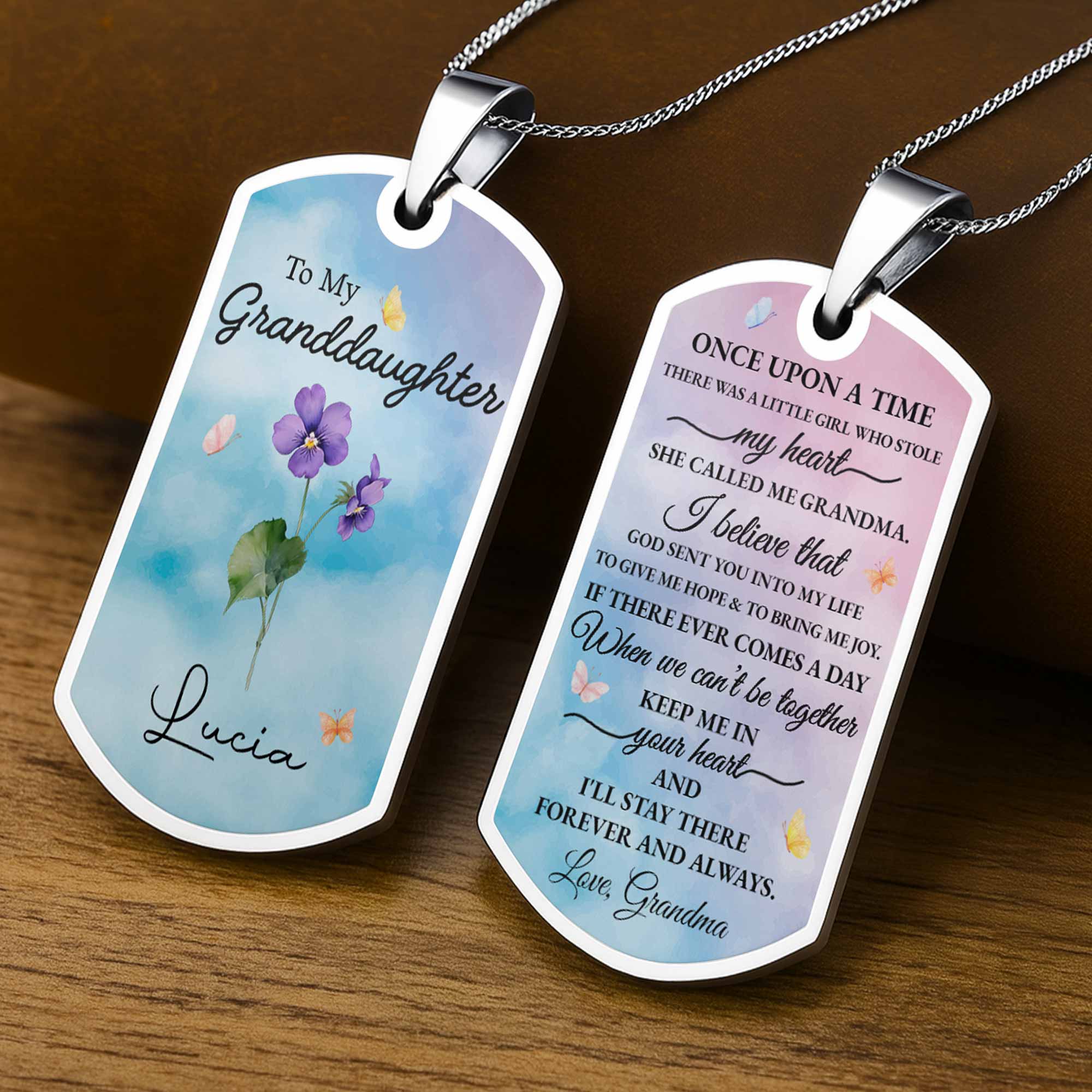 To My Granddaughter With Flowers And Butterflies