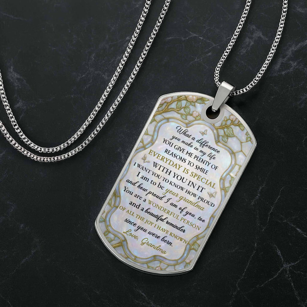 To My Granddaughter, Love And Dreams Necklace With Flower