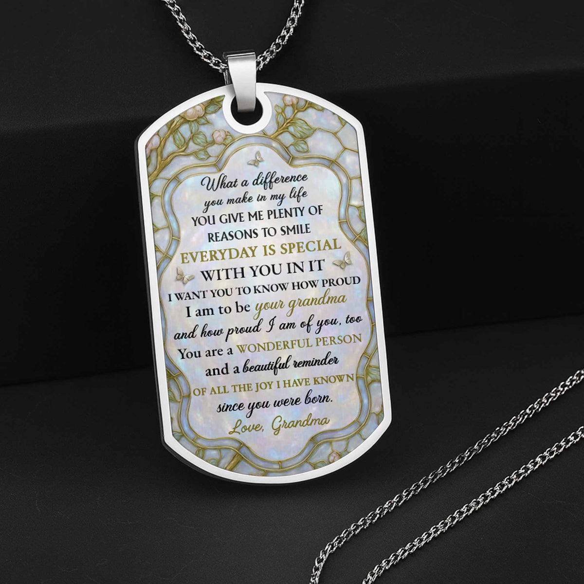 To My Granddaughter, Love And Dreams Necklace With Flower