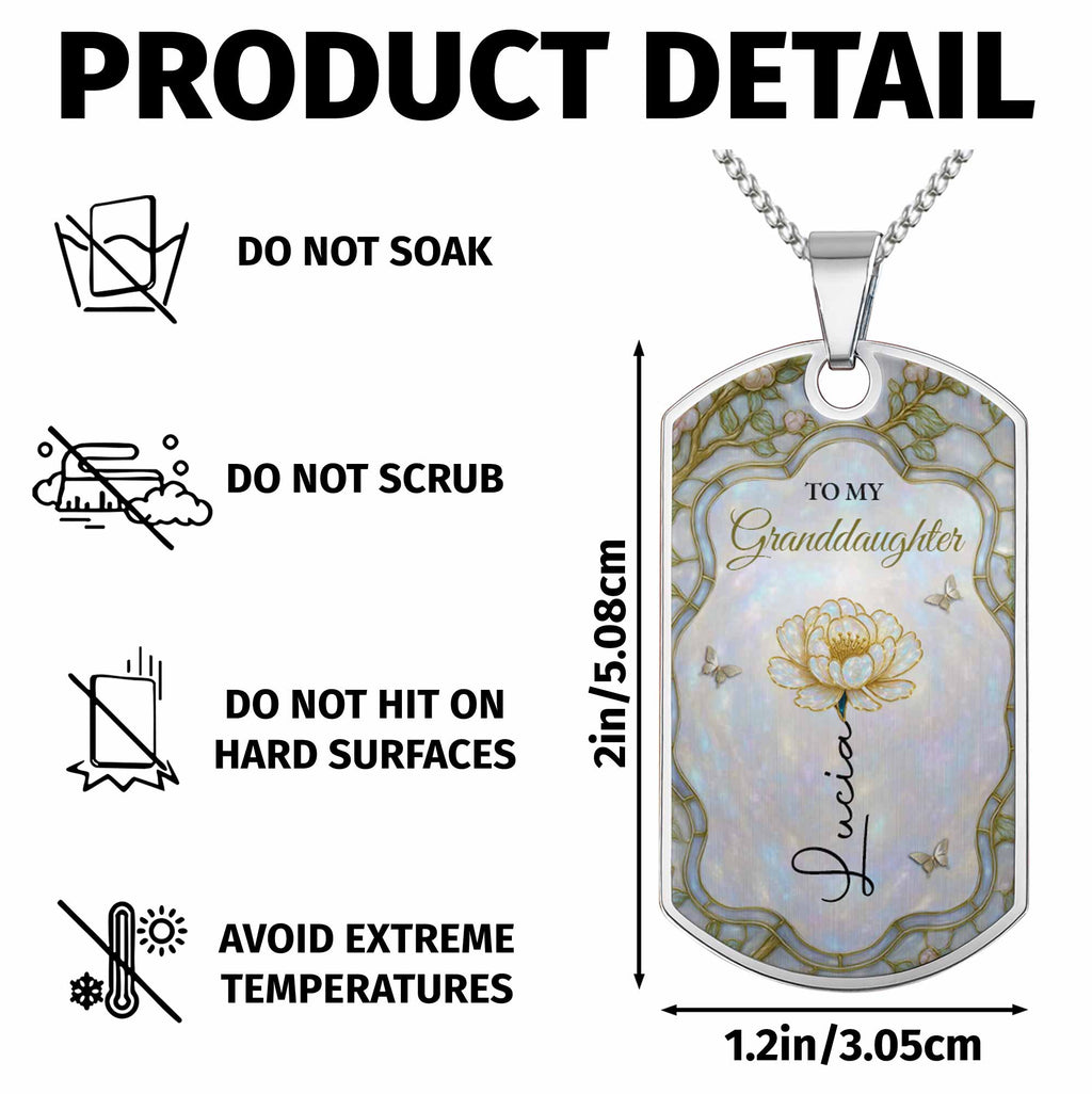 To My Granddaughter, Love And Dreams Necklace With Flower