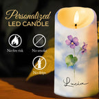To My Granddaughter, Love You Forever, Flowers And Butterflies - Personalized Custom LED Candle - GDT402_LECA