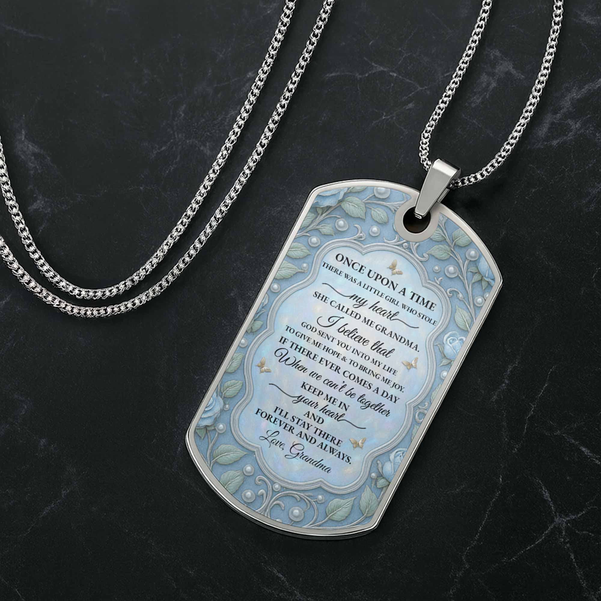 To My Granddaughter, A Reminder Of Love, Flower And Butterflies Tag