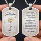 To My Granddaughter Flower And Butterflies Necklace
