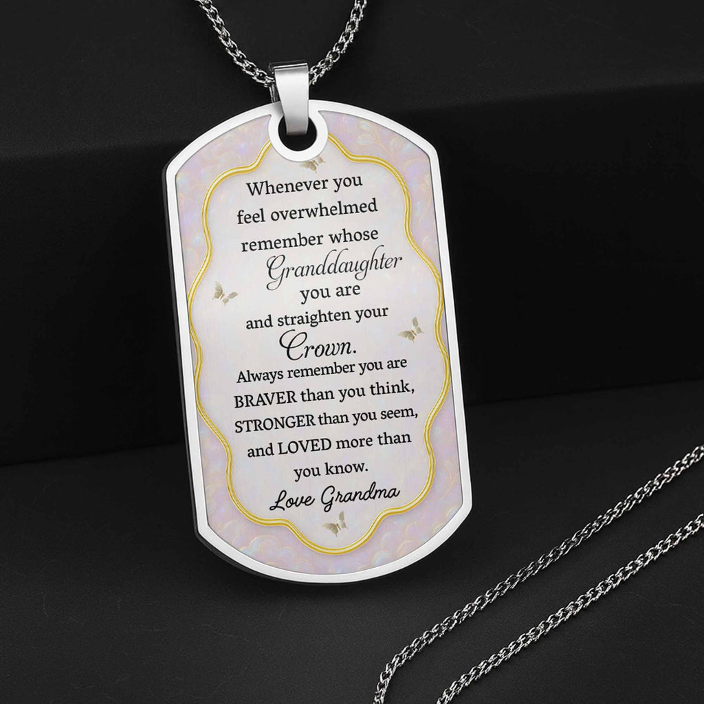 To My Granddaughter Flower And Butterflies Necklace