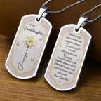 To My Granddaughter Flower And Butterflies Necklace