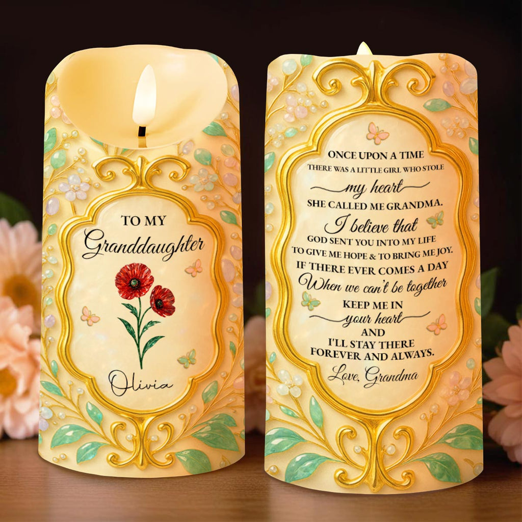 To My Granddaughter, Love Always, Flowers And Leaves Design