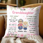 To My Granddaughter, Grandmother and Granddaughter Together - Personalized Custom Pillow, Insert Included - GDT417_PLW