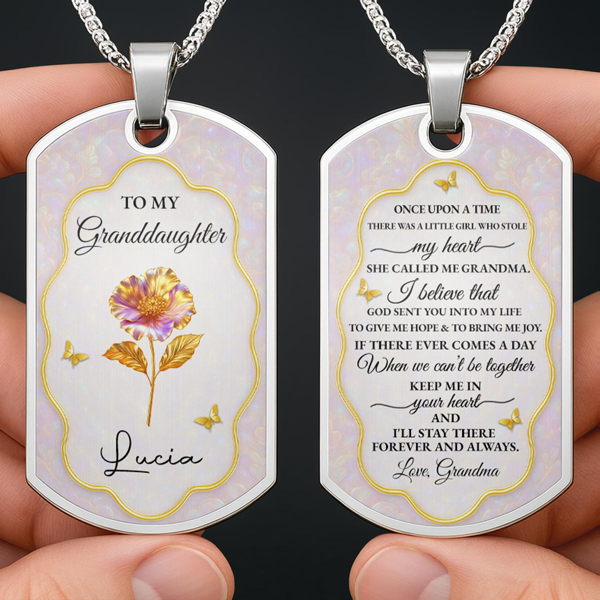 To My Granddaughter, Once Upon A Time, Flowers And Butterflies