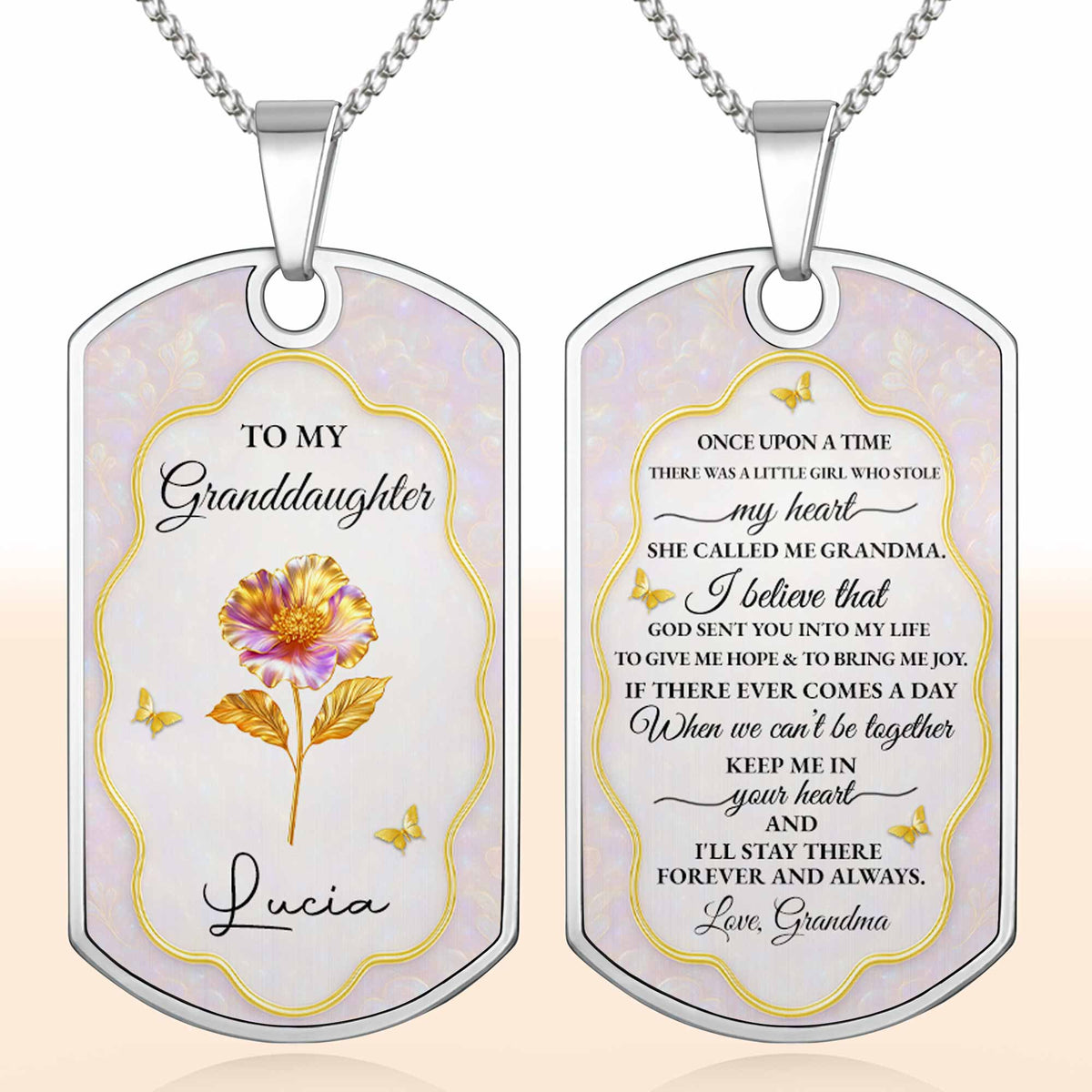 To My Granddaughter, Once Upon A Time, Flowers And Butterflies