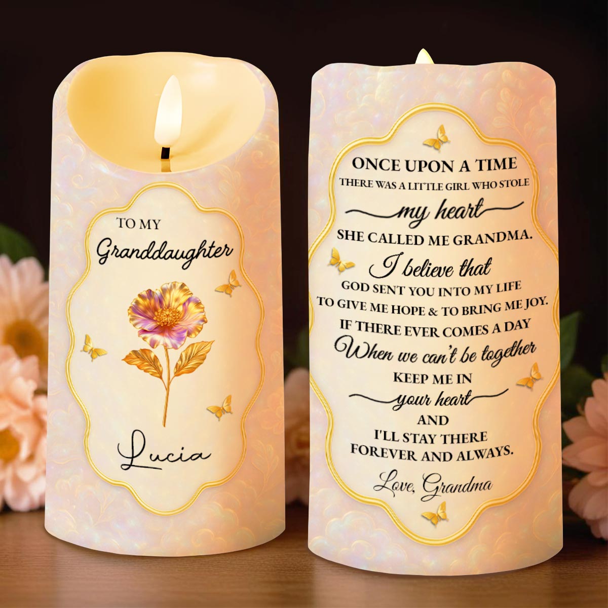 Once Upon A Time, Little Girl Stole My Heart, Flower and Butterfly Design