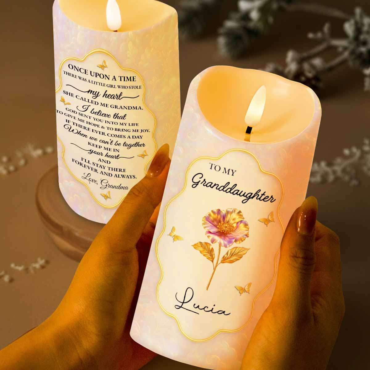 Once Upon A Time, Little Girl Stole My Heart, Flower and Butterfly Design
