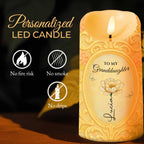 To My Granddaughter, A Keepsake Candle With Flower And Butterfly