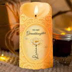 To My Granddaughter, A Keepsake Candle With Flower And Butterfly