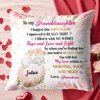 To My Granddaughter, Unicorn And Flowers Pillow - Personalized Custom Pillow, Insert Included - GDT449_PLW