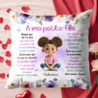 À Ma Petite-Fille, Flowers And Young Girl Theme - Personalized Custom Pillow, Insert Included - GDT453_PLW