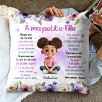 À Ma Petite-Fille, Flowers And Young Girl Theme - Personalized Custom Pillow, Insert Included - GDT453_PLW