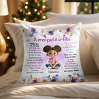À Ma Petite-Fille, Flowers And Young Girl Theme - Personalized Custom Pillow, Insert Included - GDT453_PLW