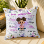 À Ma Petite-Fille, Flowers And Young Girl Theme - Personalized Custom Pillow, Insert Included - GDT453_PLW