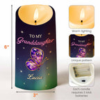To My Granddaughter Believe In Yourself Butterfly Design - Personalized Custom LED Candle - GDT481_LECA