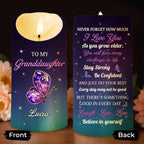 To My Granddaughter Believe In Yourself Butterfly Design - Personalized Custom LED Candle - GDT481_LECA