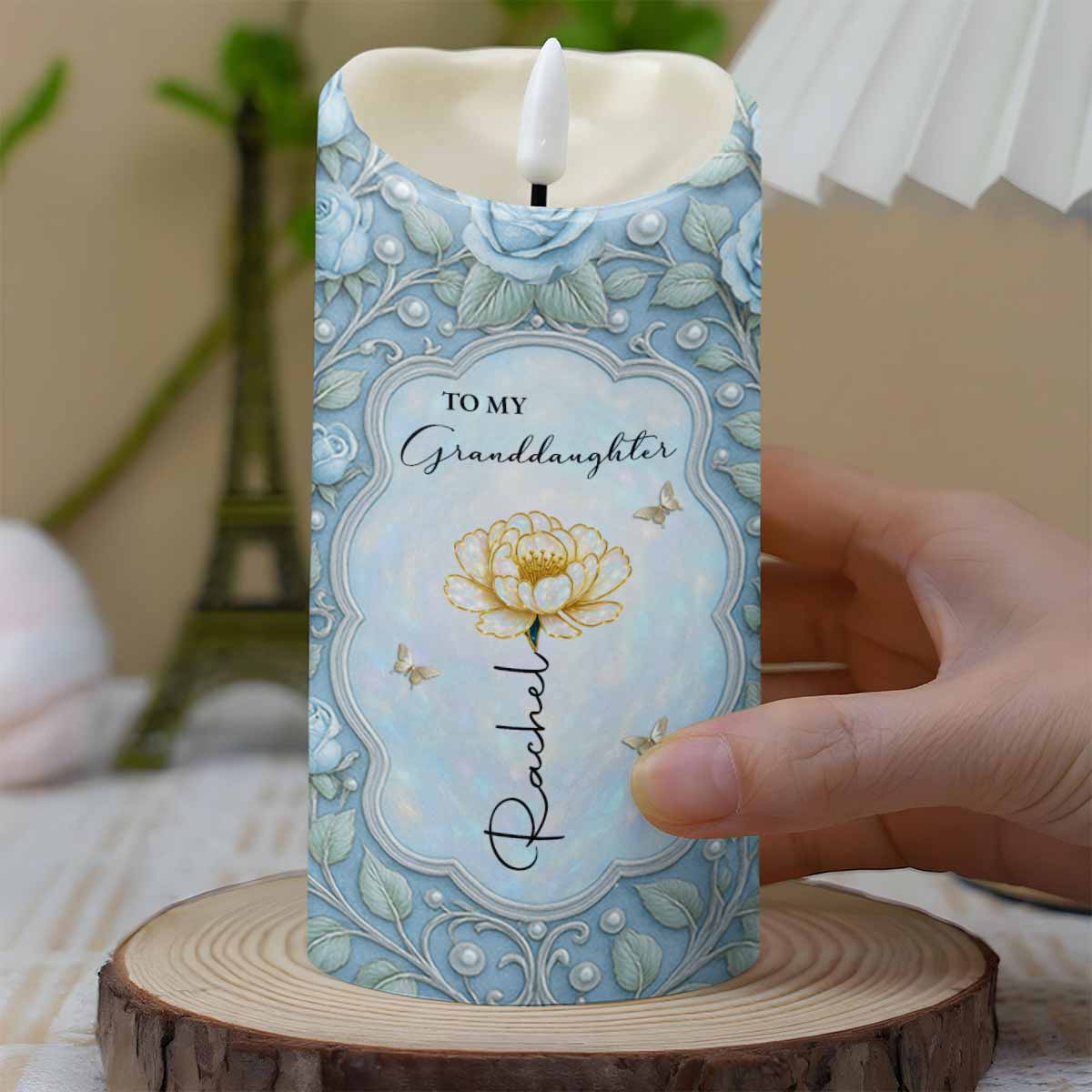 To My Granddaughter, Love You Always, Heart and Flower Design
