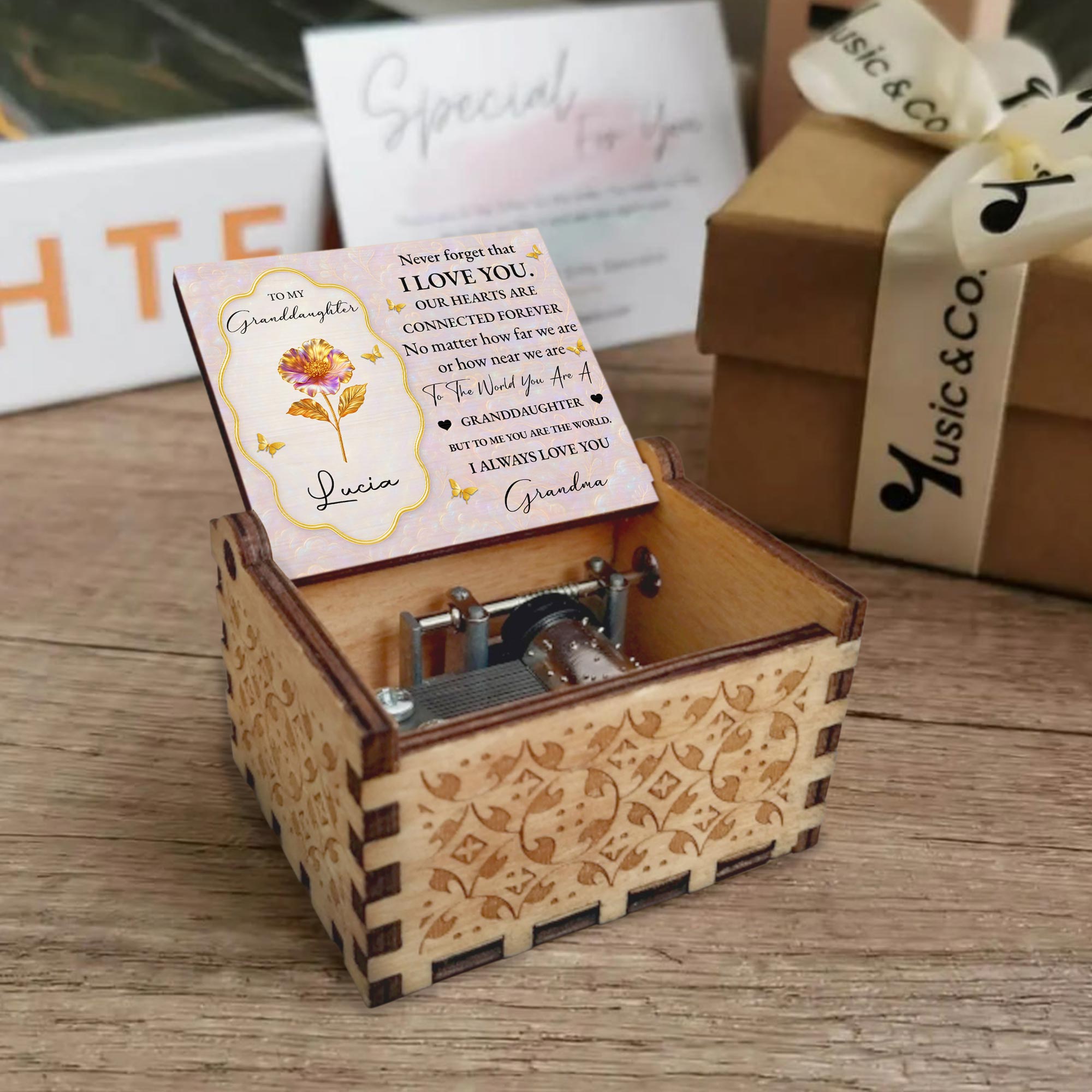 To My Granddaughter, Love From Grandma, Flower and Butterflies