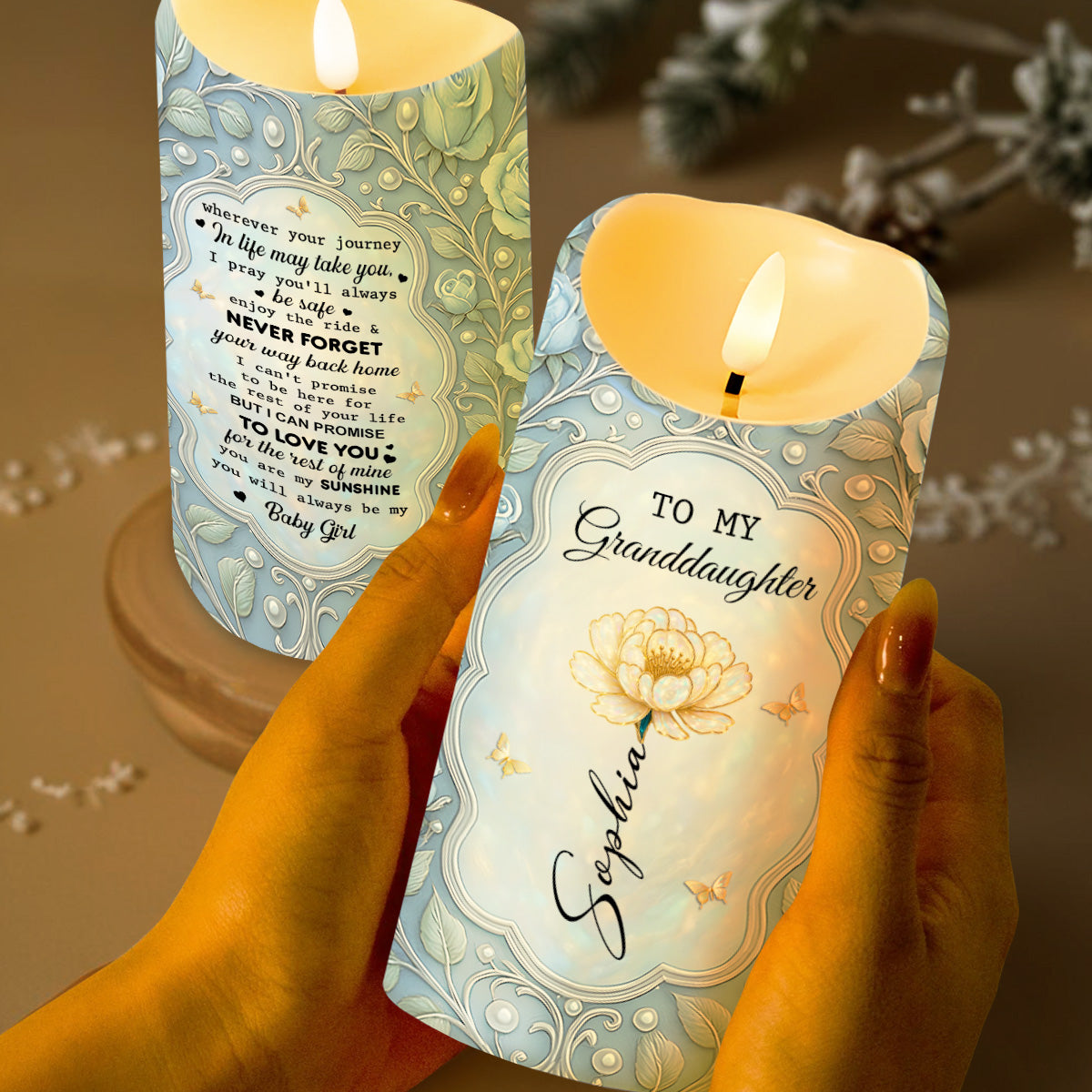 To My Granddaughter, Wherever Your Journey, Flowers, Butterflies