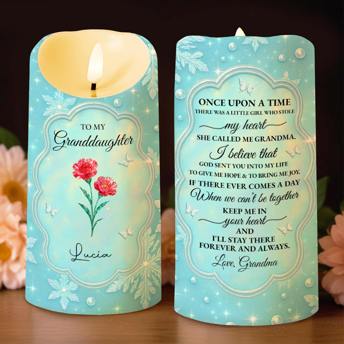 To My Granddaughter, Flowers And Butterflies